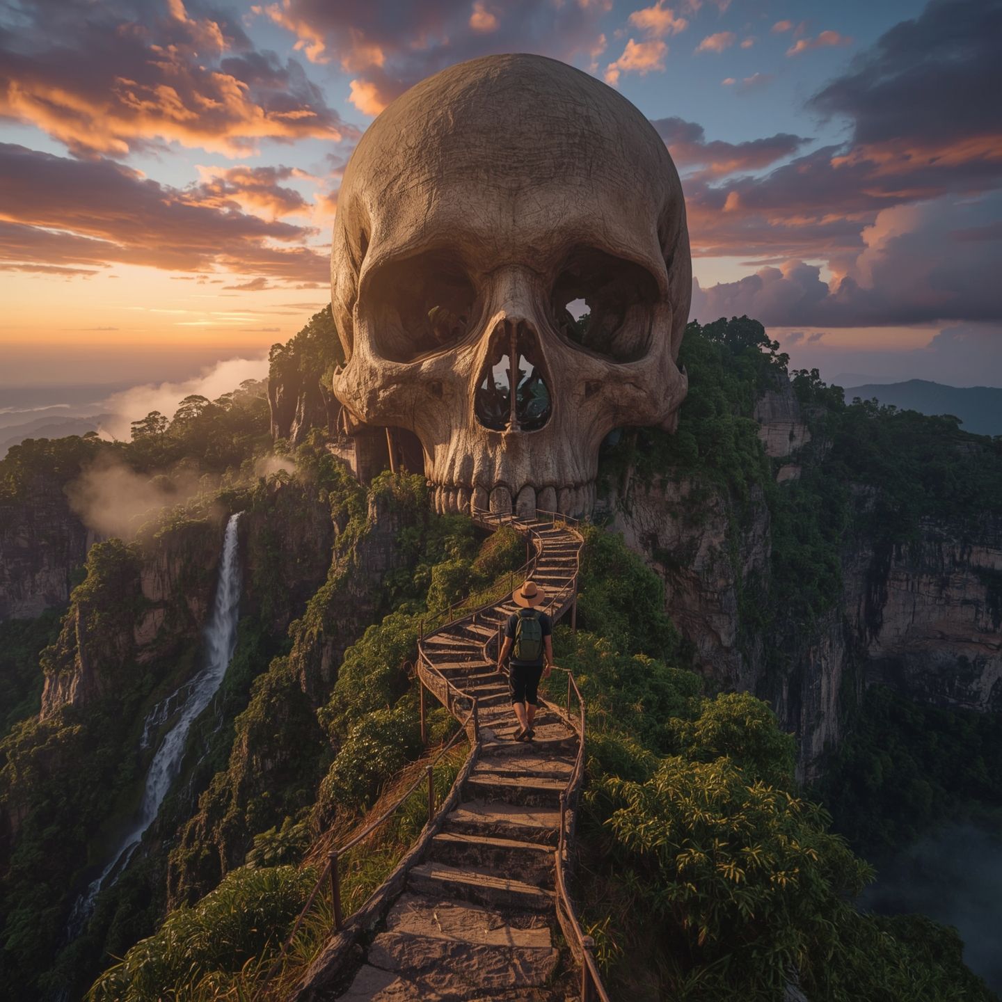 a majestic jungle mountain range