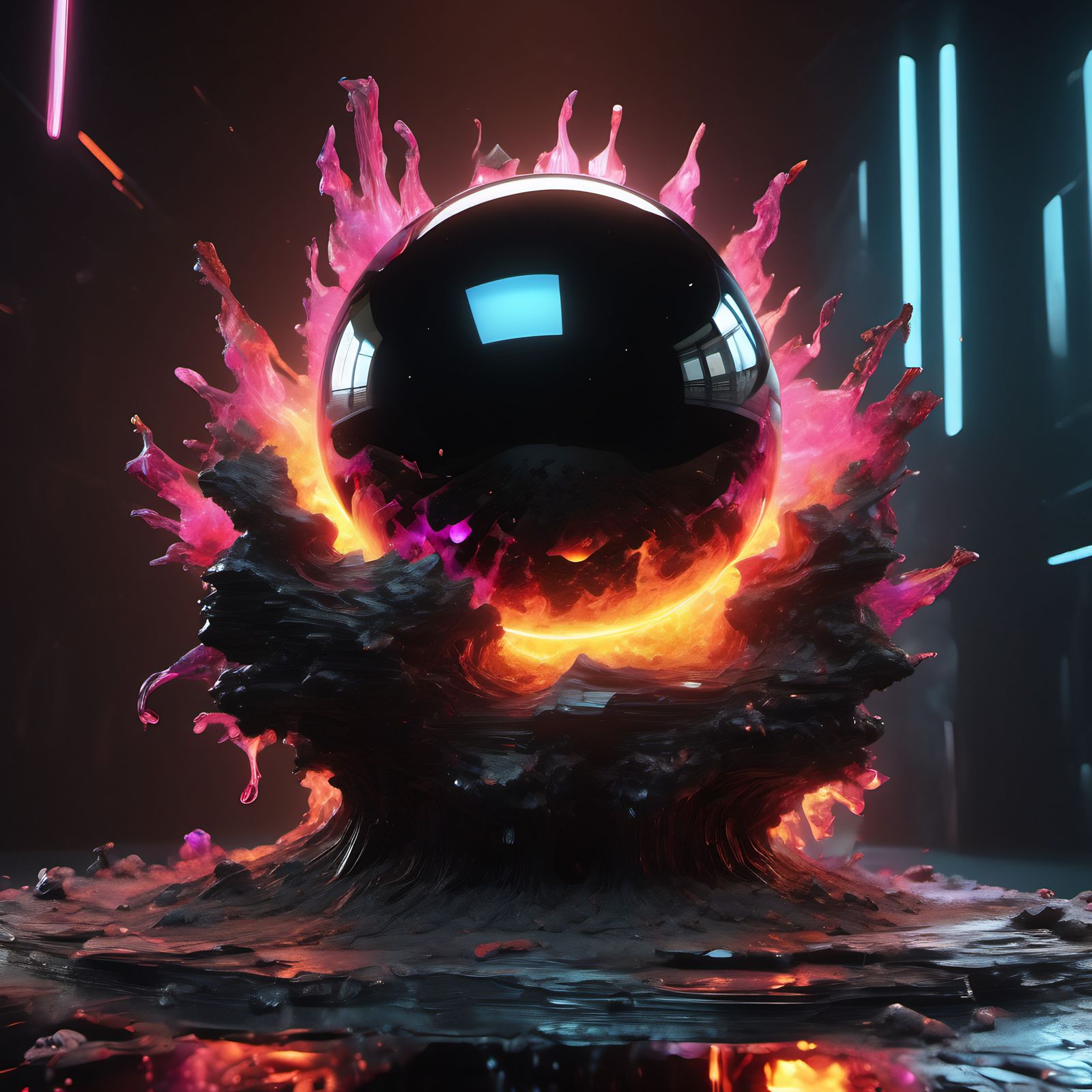 Black Chaos Orb - AI Generated Artwork - NightCafe Creator