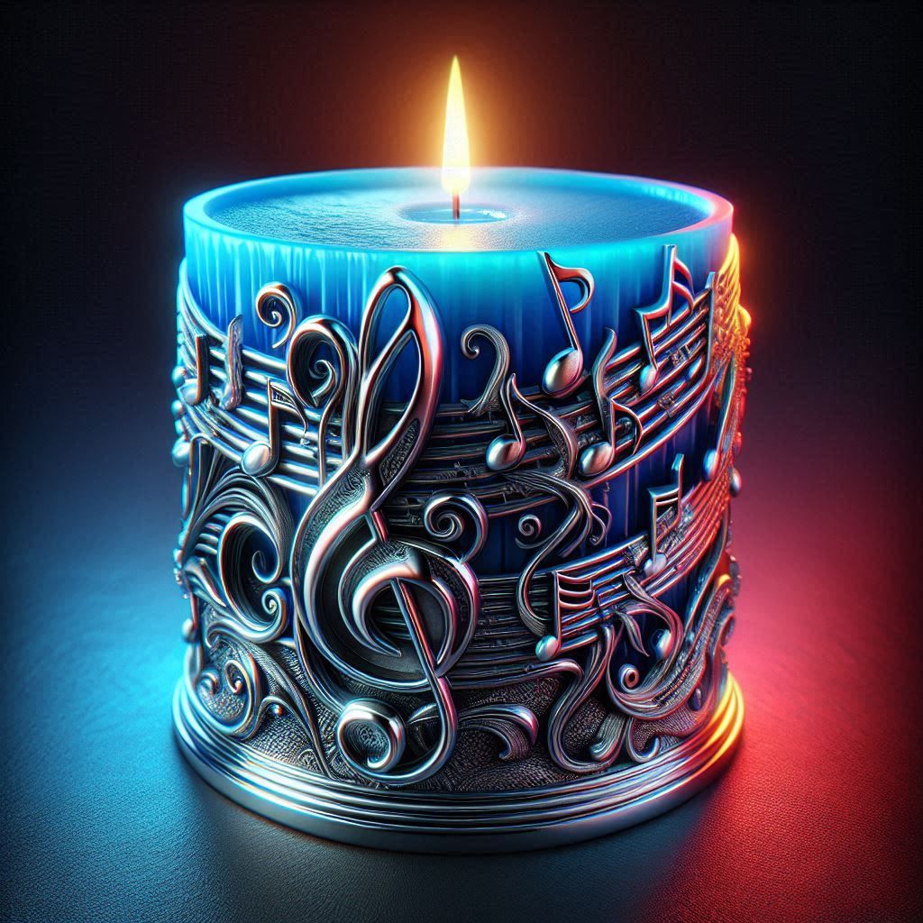 Candles Decorated with Musical Notes 3