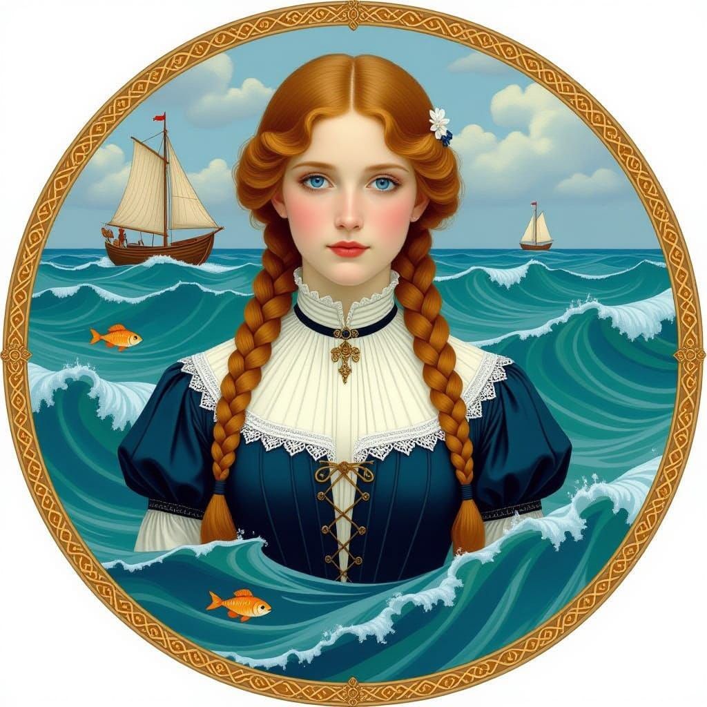 Ethereal Mermaid Princess in Dreamy Symbolist Style