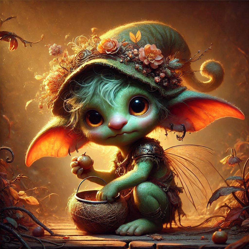 adorable fairy-tale fantasy creature portrait..