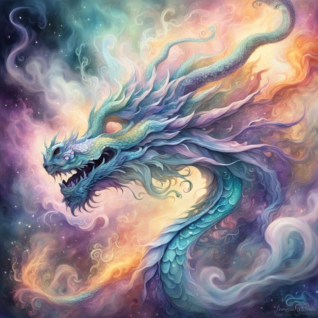 Smokey Air Elemental Dragon  by @zephyrael