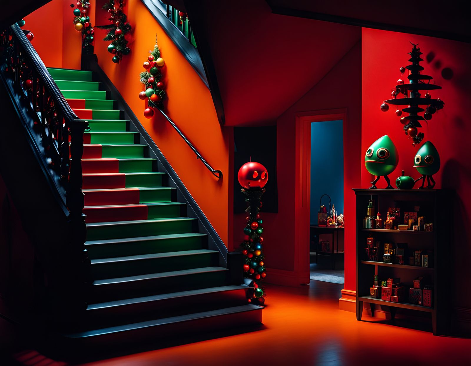 Spooky Christmas Monsters, Stairs, Nooks, Maximalism by Tim ...