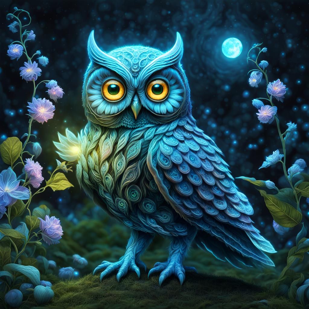 bioluminescent alien owl