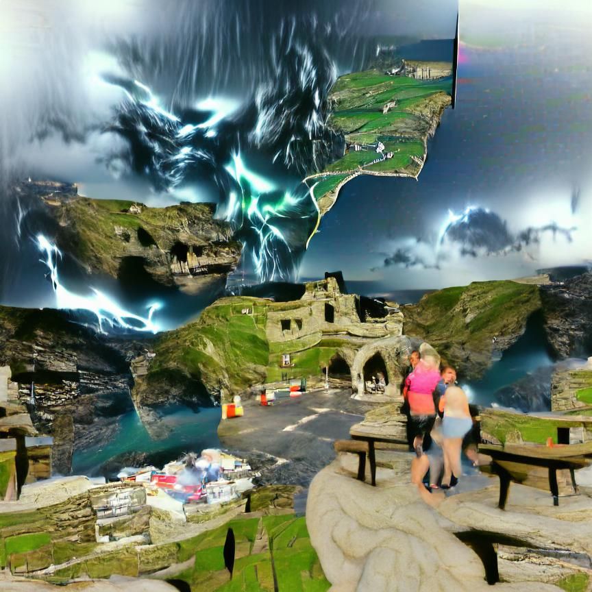 tintagel on a bad night sorcery storm terror 8K 3D
