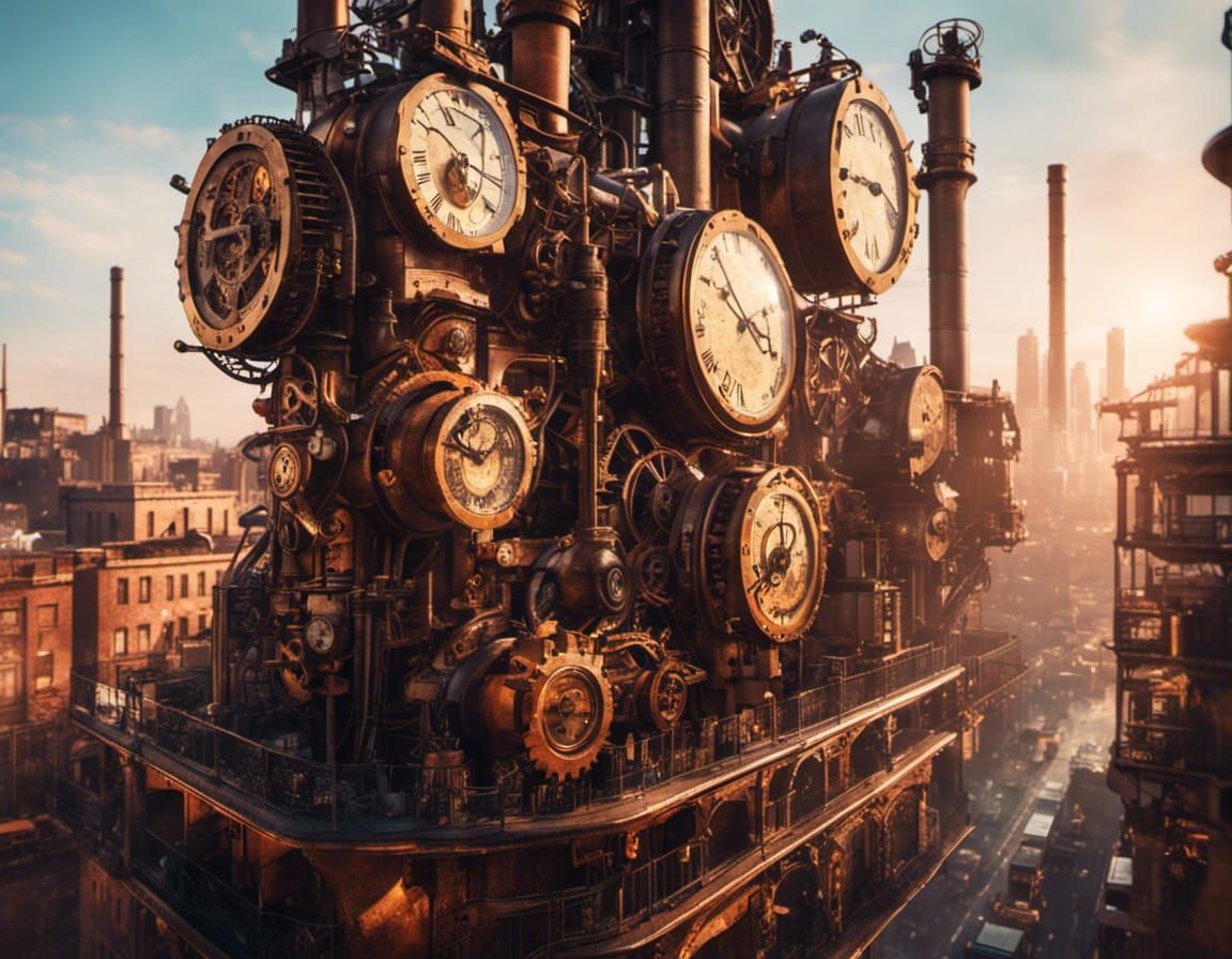 some absurd building in a steampunk universe r/nightcafe