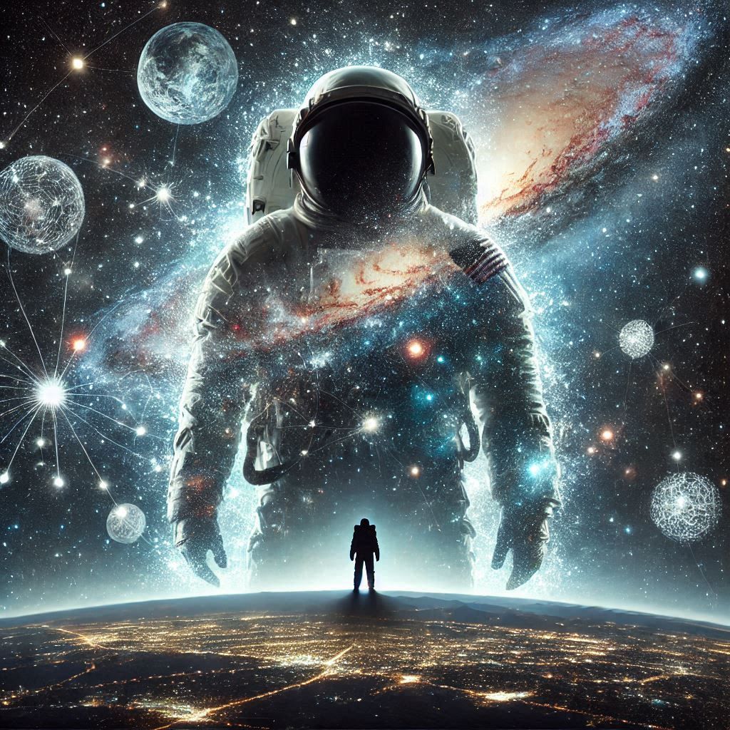 double exposure beautiful fantasy DALL-E 3 portrait landscape..