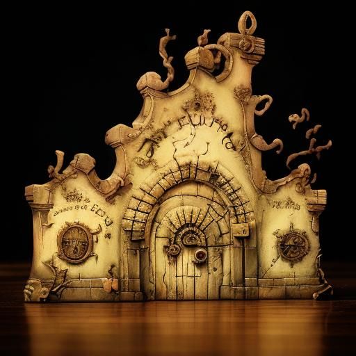  <lora:Book-of-Horrors DSv8:1.0>Pop-Up Book, Graveyard, Church at night