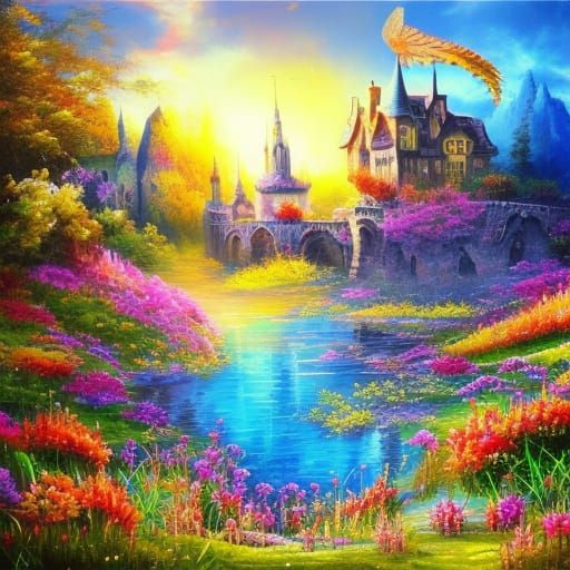 Village on a Spring Lake