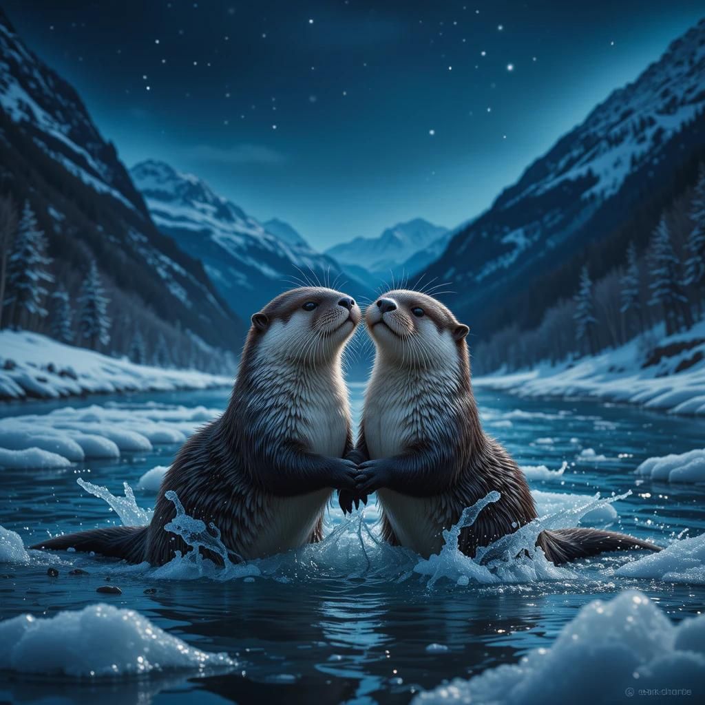 Otters Playing in the River !! #2