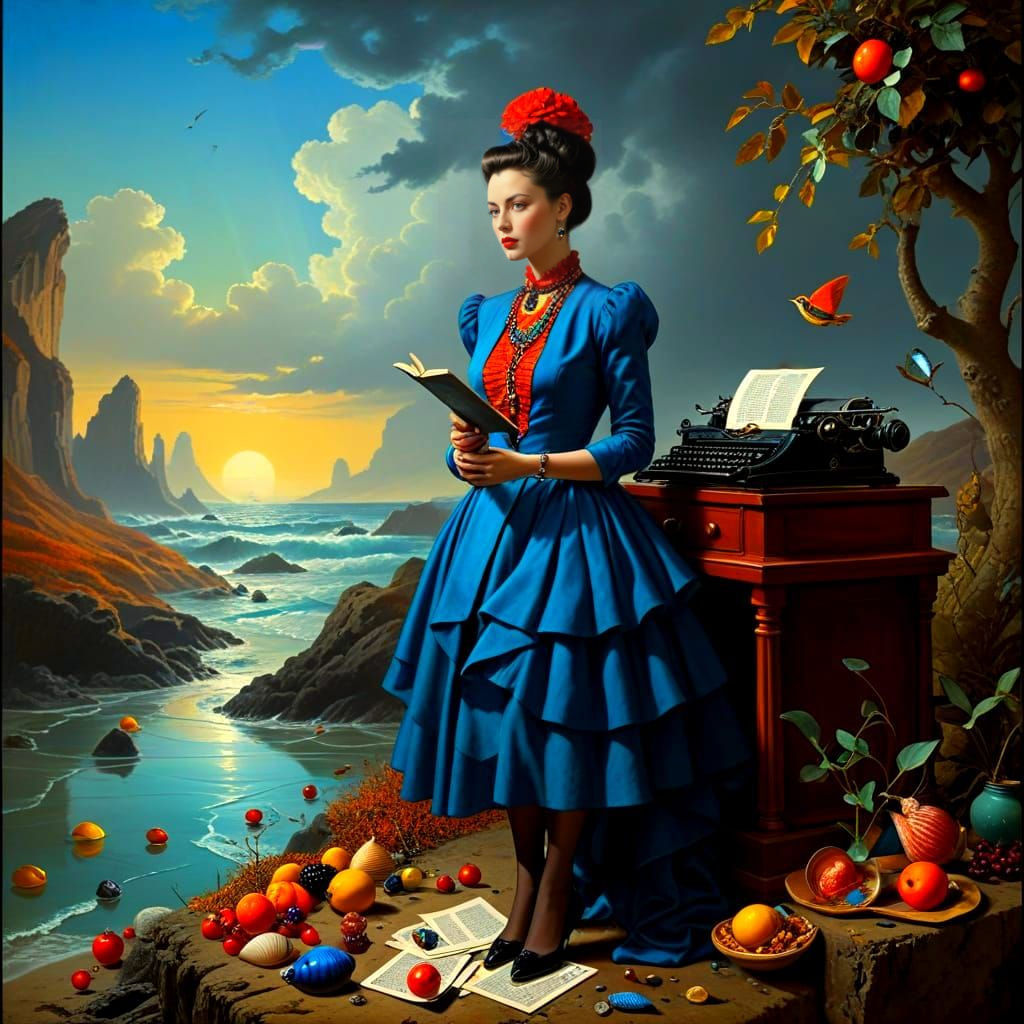 Surrealistic Masterpiece with Vibrant Colors and Asymmetric ...