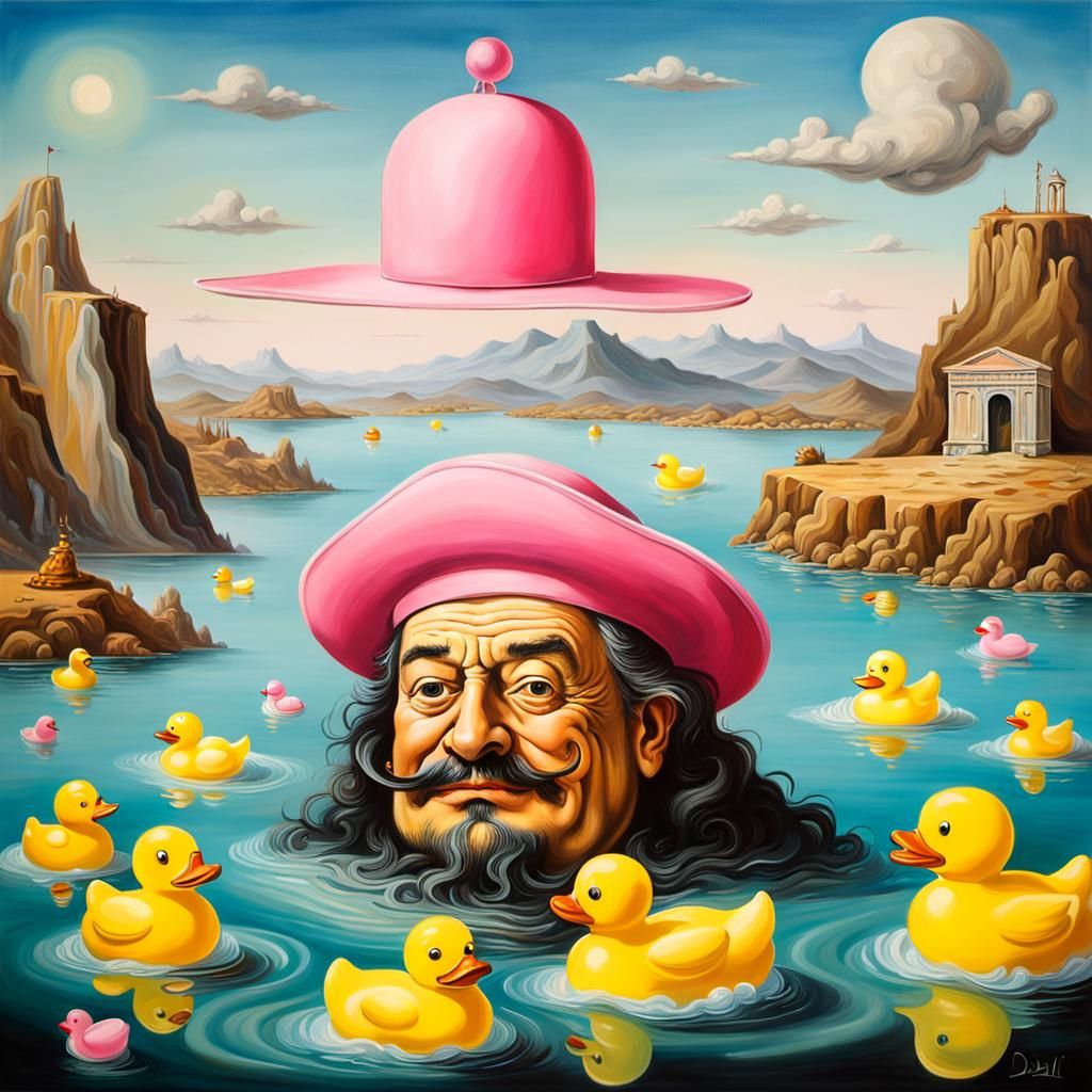 One day, with a grin, his owner slid in,
A tiny pink hat, a ...