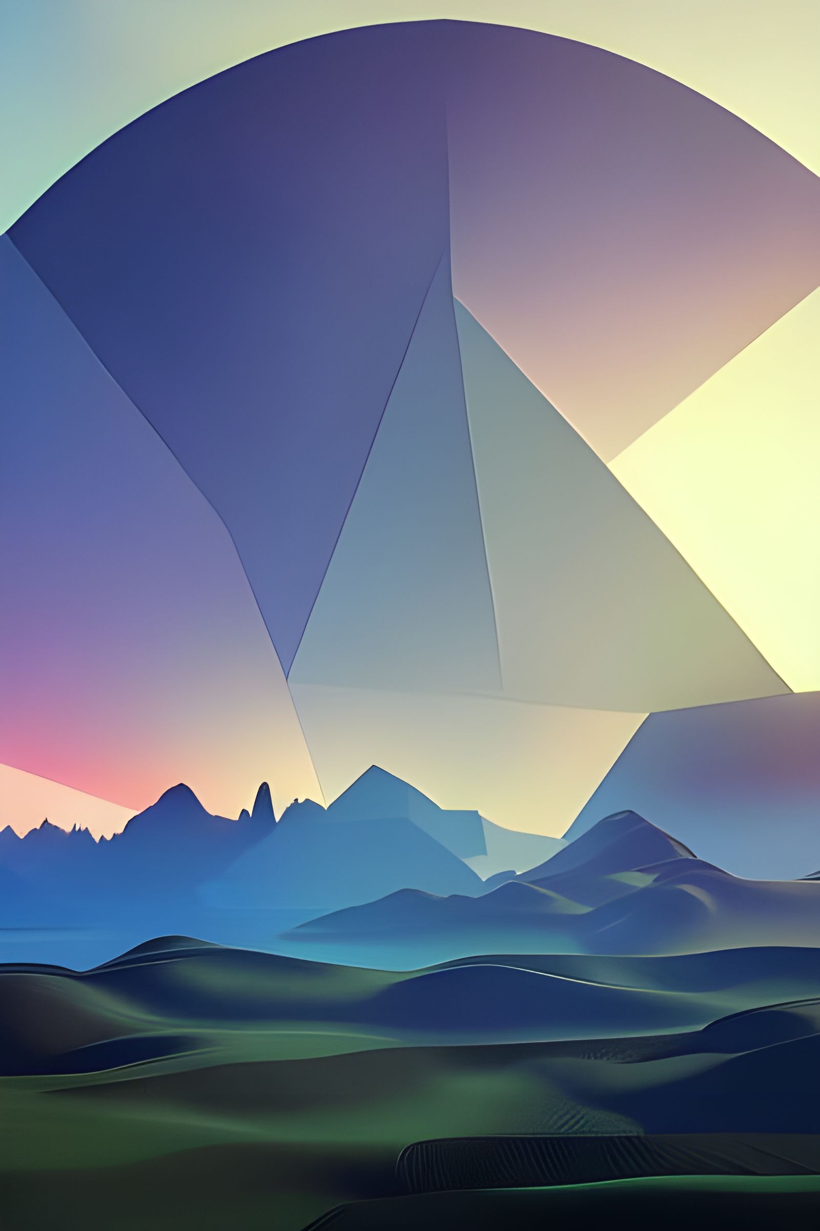 Geometrical mountainscape - AI Generated Artwork - NightCafe Creator