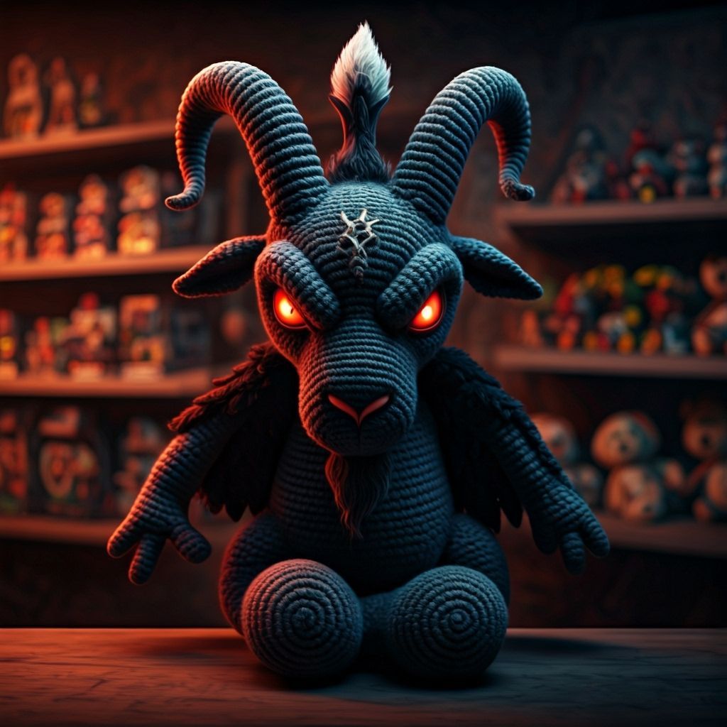 Crocheted Baphomet  by @Sandi