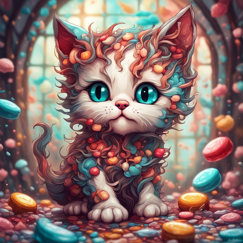 Candy kitten AI Generated Artwork NightCafe Creator