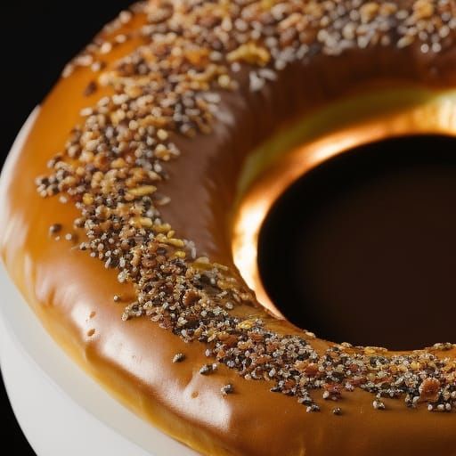 A donut hole in the hole of a donut, held by Daniel Craig as...