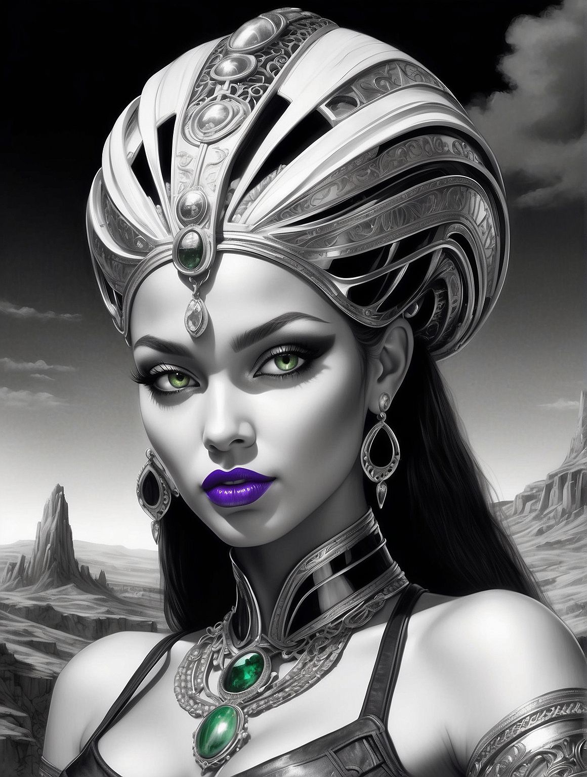 Black and white portrait of African woman