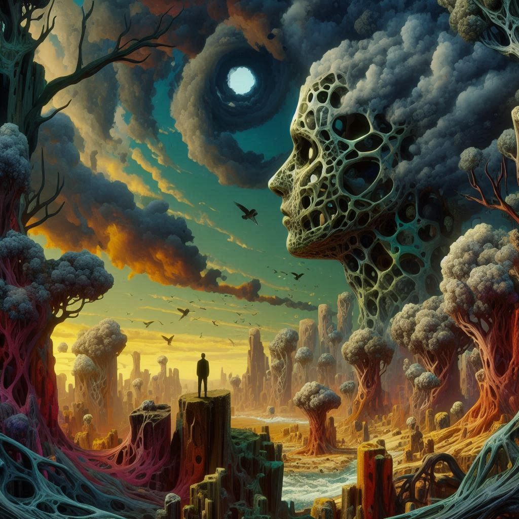 Where heaven and hell meets on a battlefield of surreal contemplation