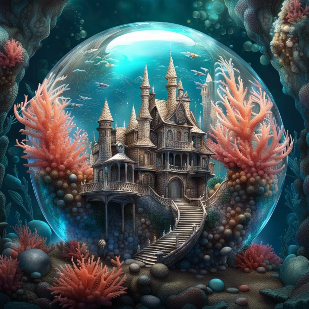 Underwater Castle in a glass Sphere 🔮  by @CatFish