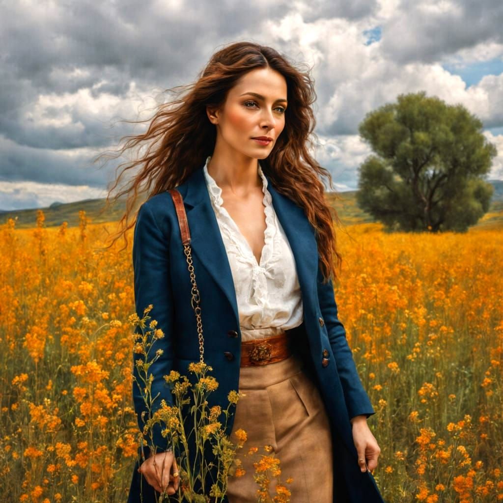 Ethereal Portrait of a Confident Beauty in Hyperrealistic St...