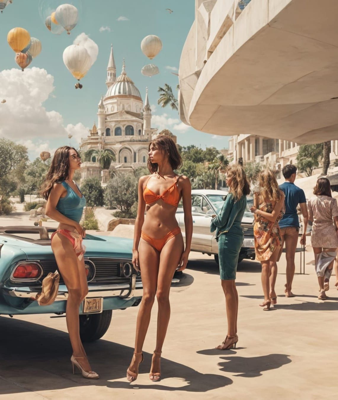 Summer in retro city