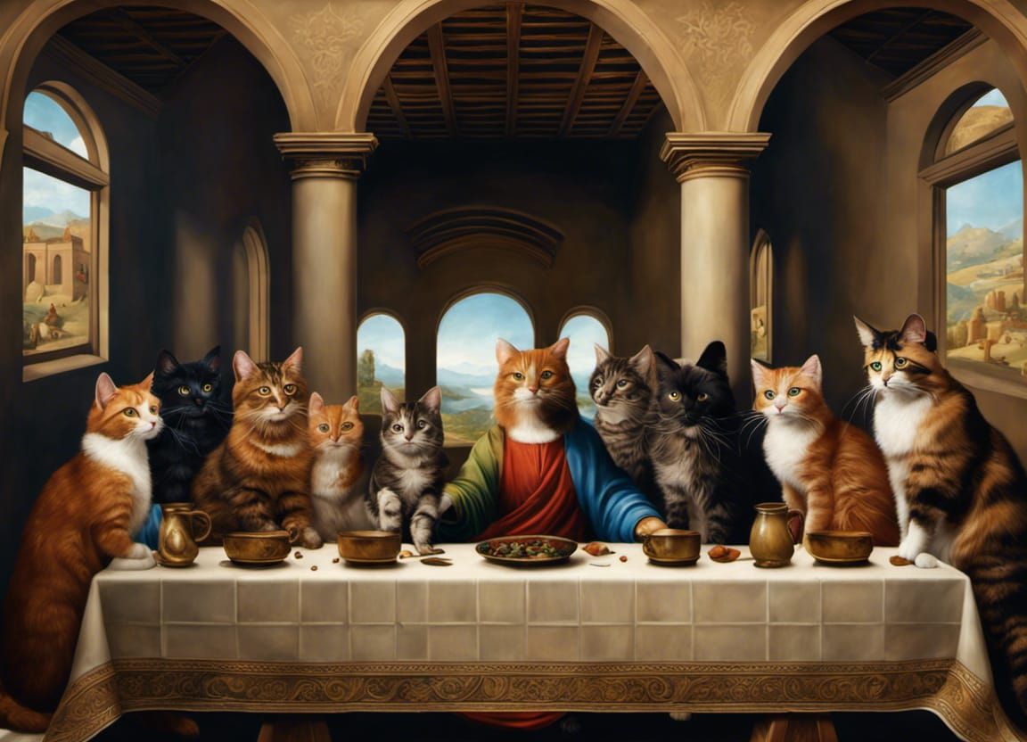 The Last Meow: A Da Vinci Reimagining with Feline Disciples - AI ...