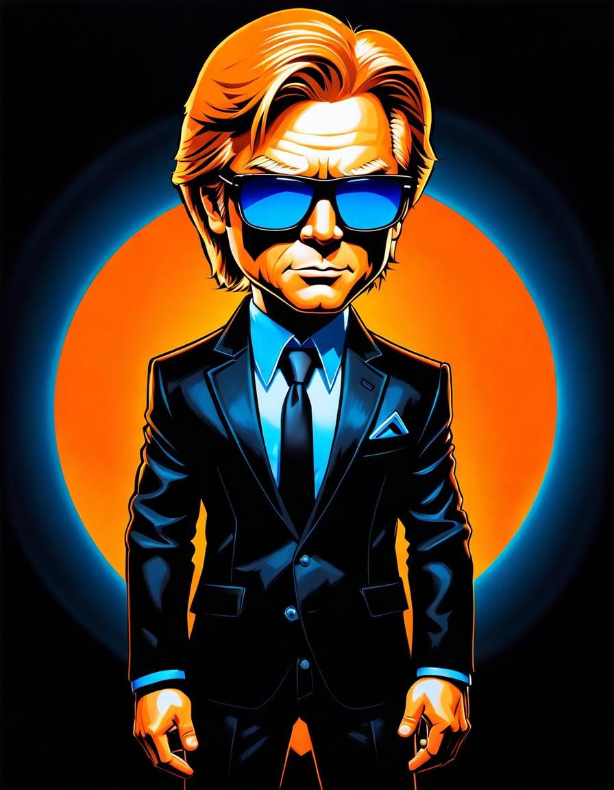 Chibi David Caruso as CSI Horatio Caine AI Generated Artwork