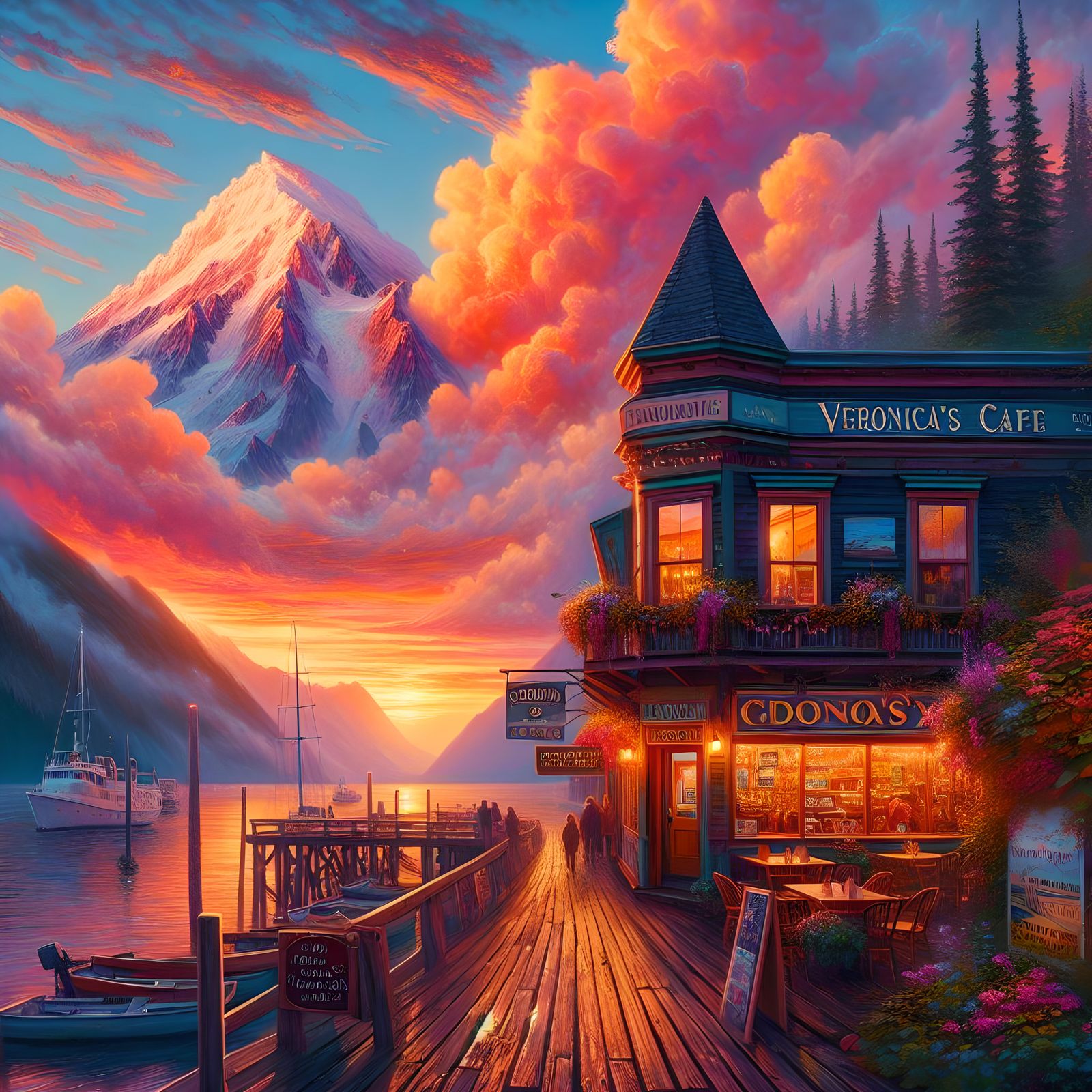 Cafe at Sunset