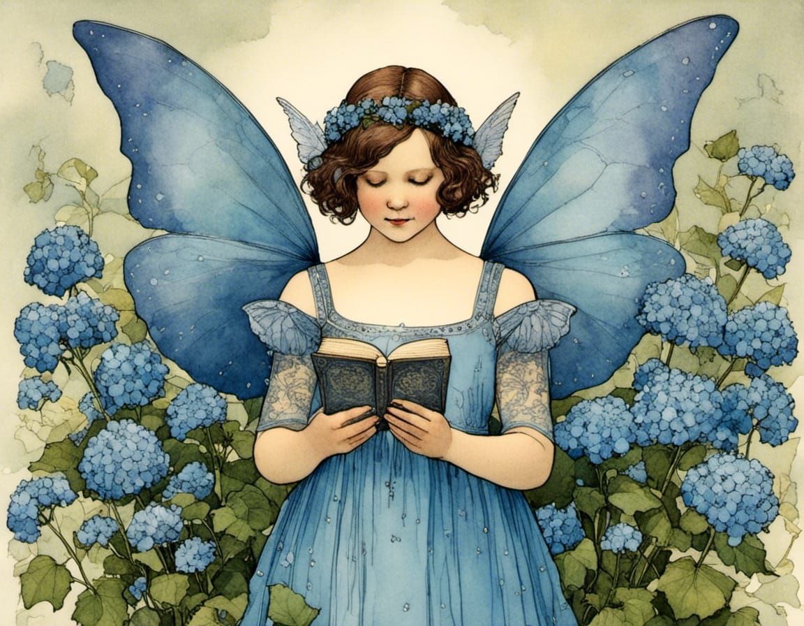 Hydrangea Fairy Reading