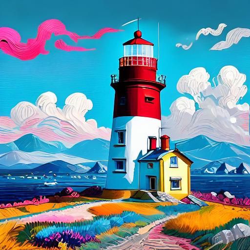 <lora:Colorful15V2:1.0> lighthouse  colorful 