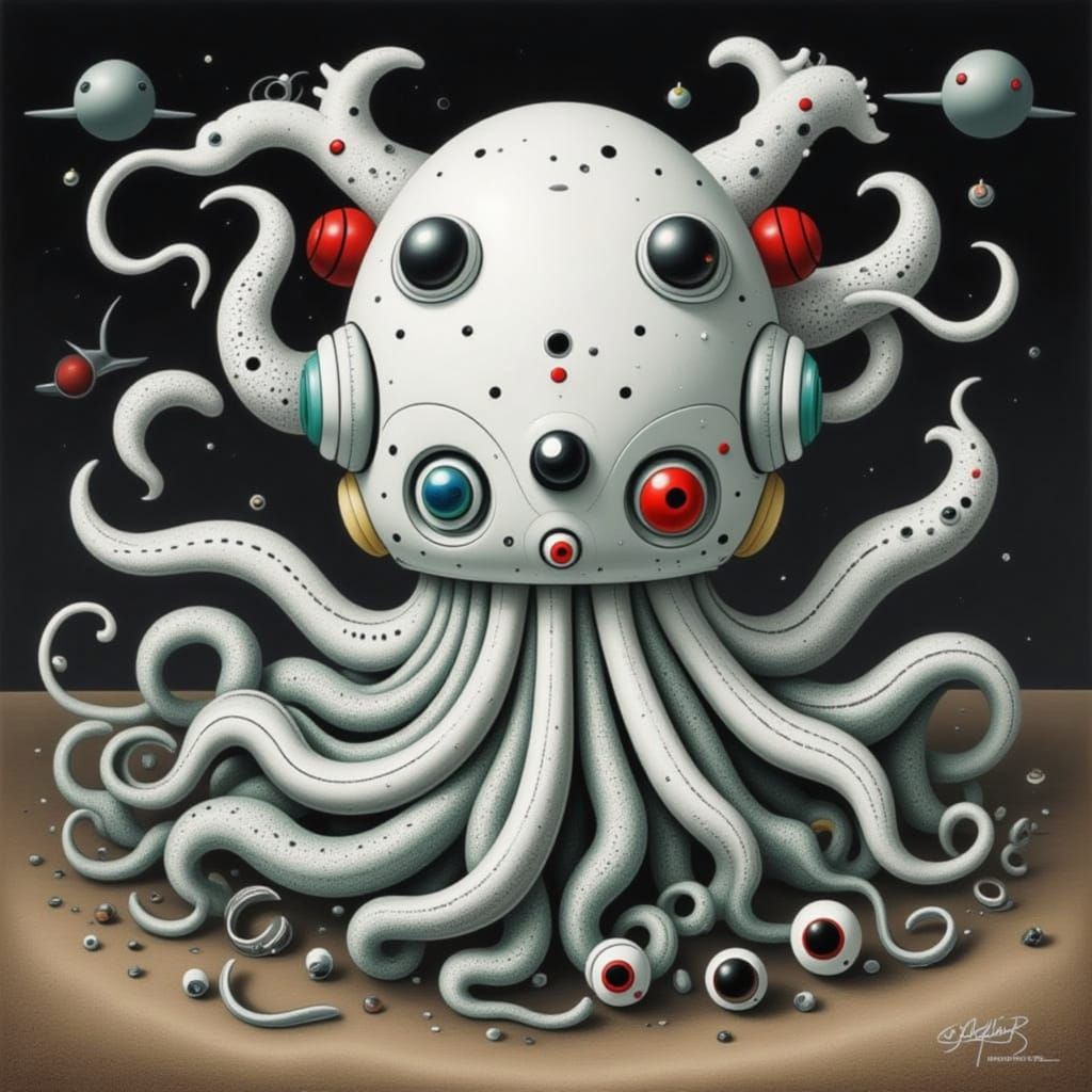 <lora:TOXICITY CITY:1.0> Giant white octopus