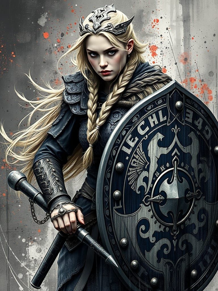 Fierce Viking Shieldmaiden in Majestic Chain Armor