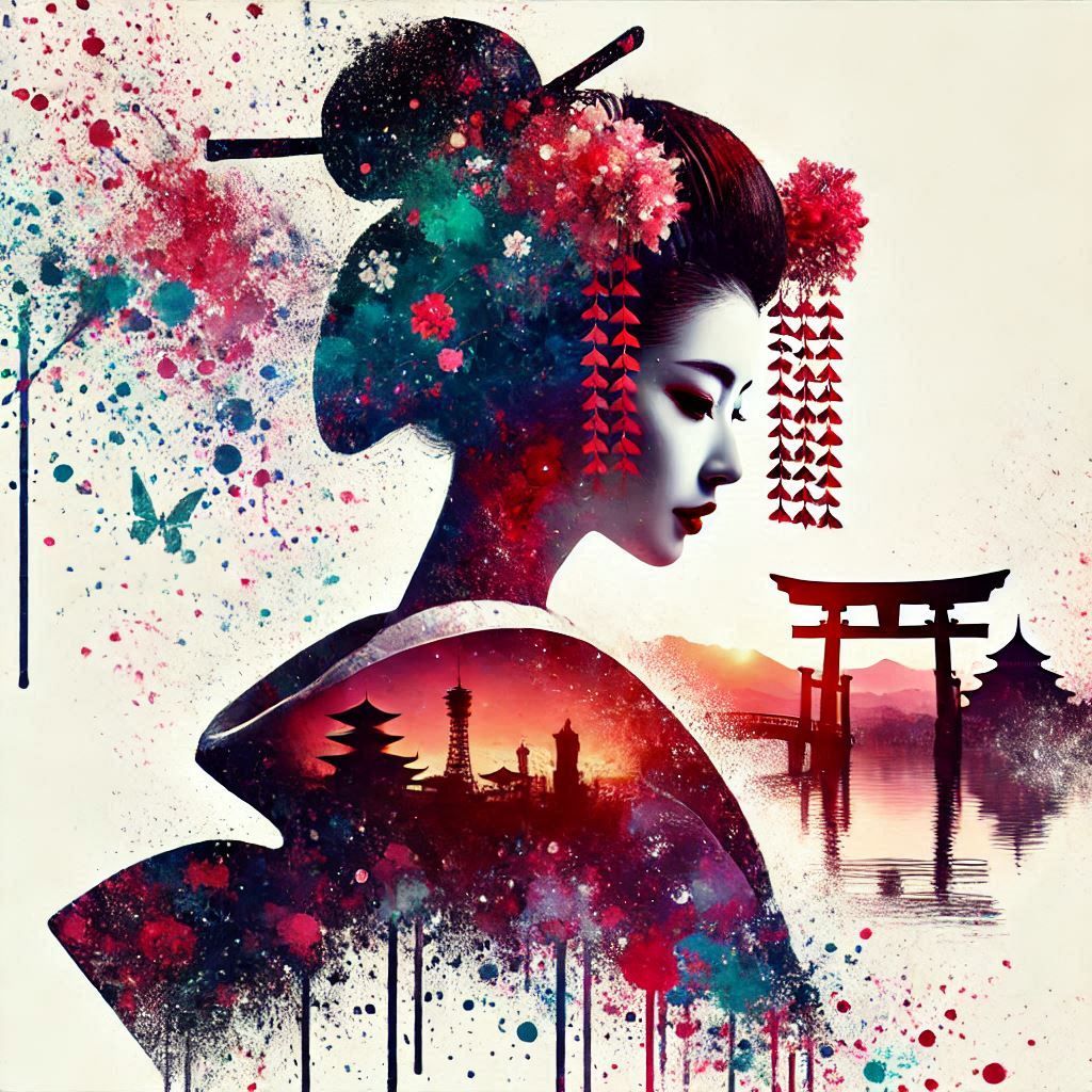double exposure beautiful fantasy portrait landscape..