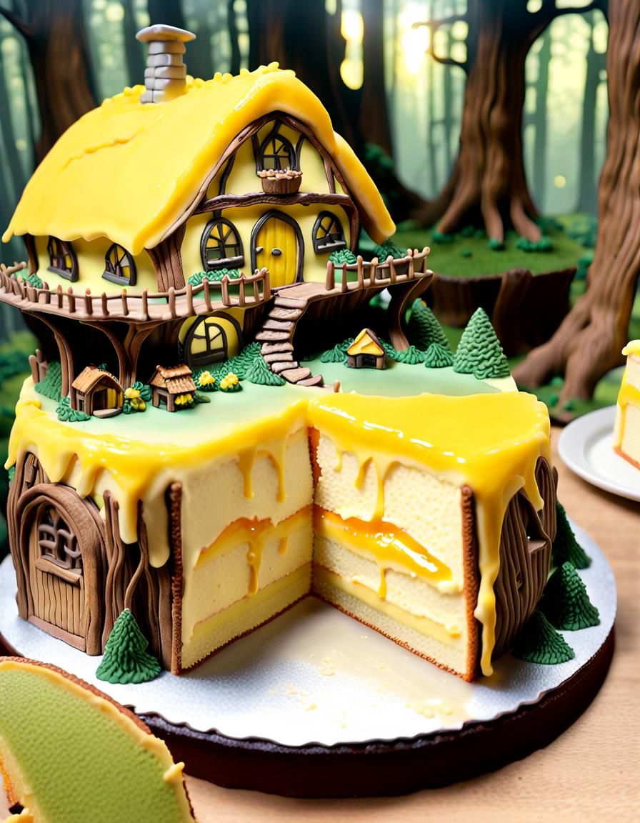 Beautiful Cake House  by @Robot K