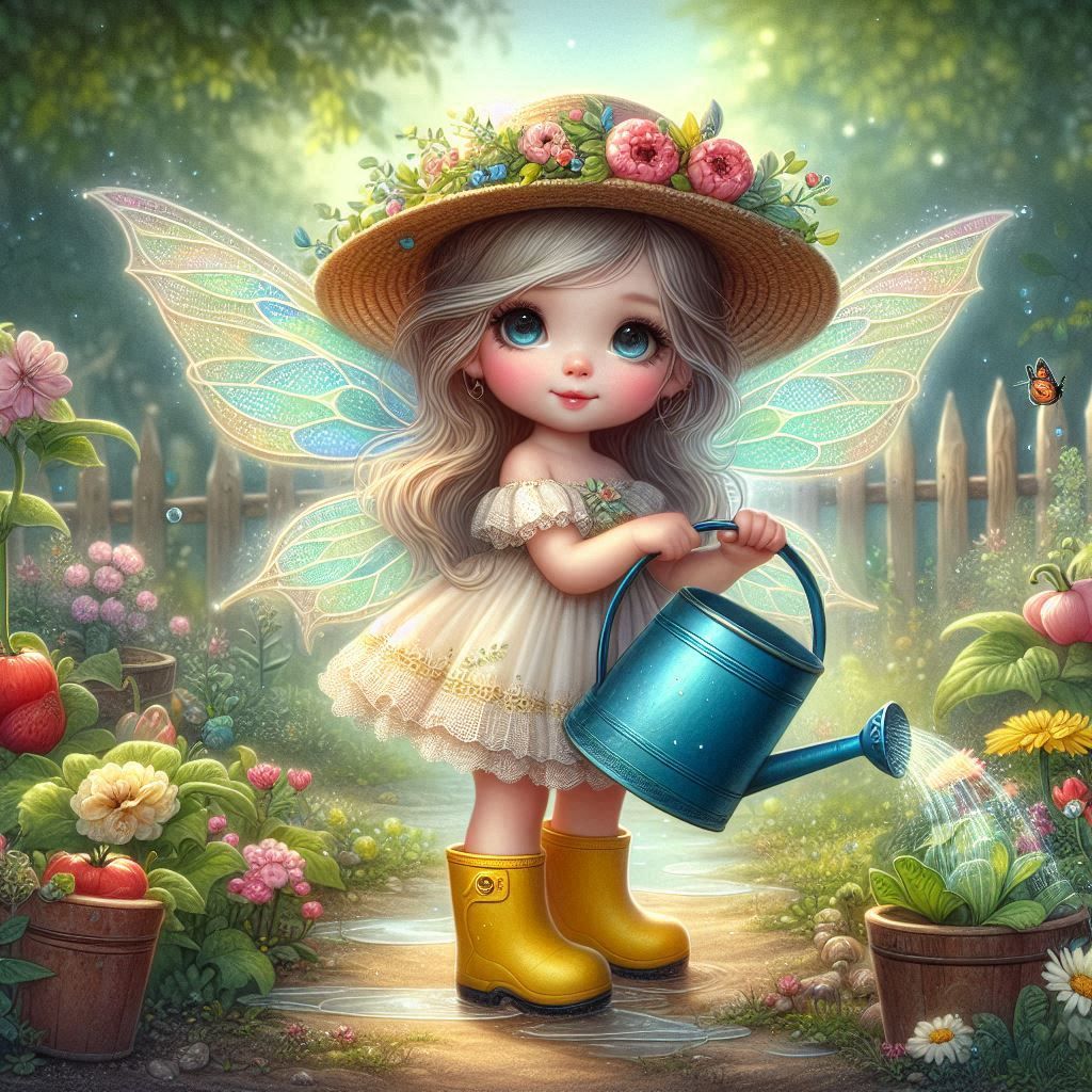 Fairy in her garden