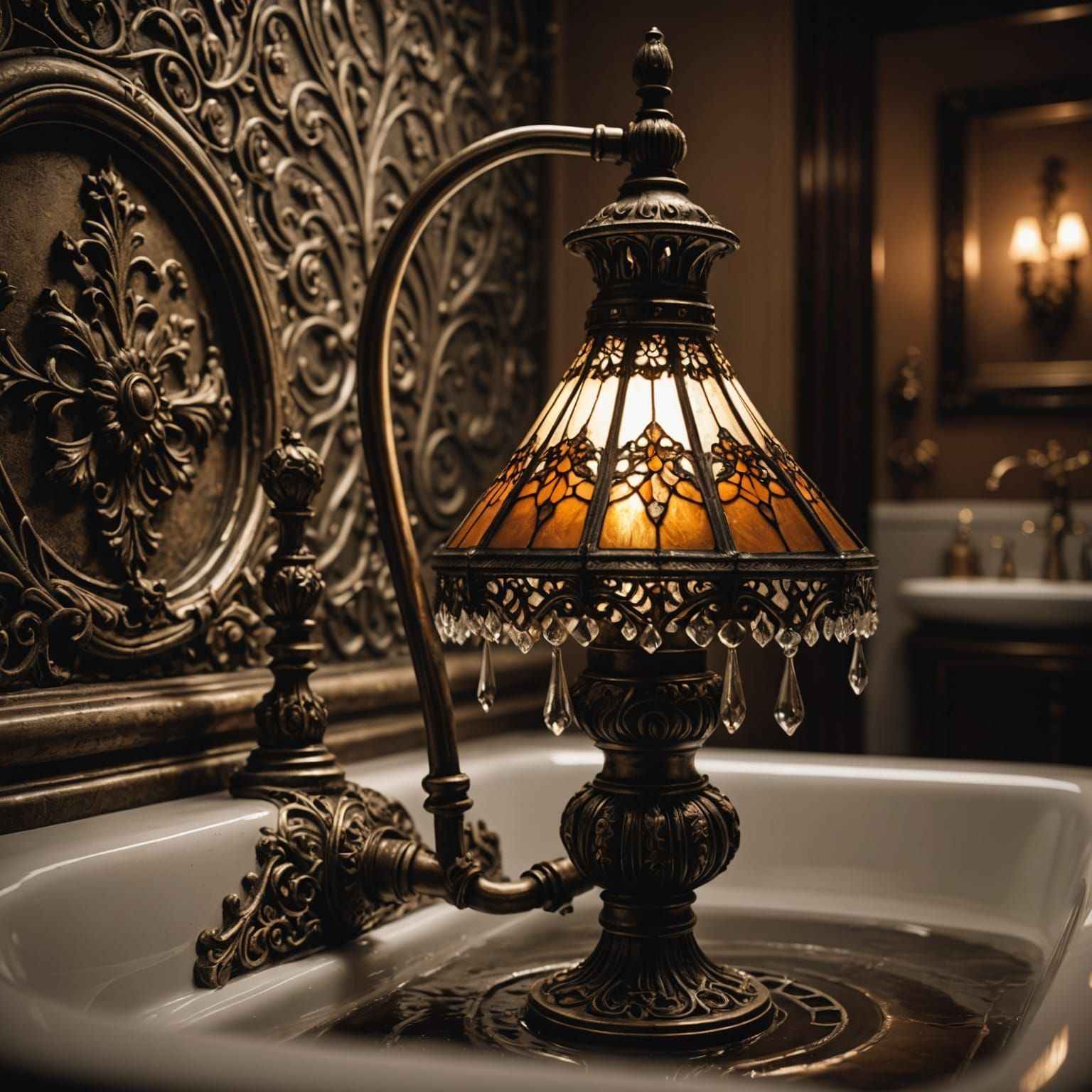 Beautifully Unconventional Ornate Sink Lamp!