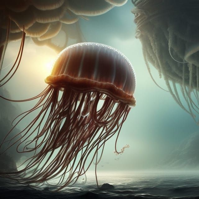 A giant jellyfish Epic cinematic brilliant stunning intricate meticulously detailed dramatic atmospheric ...  by @SethRichards
