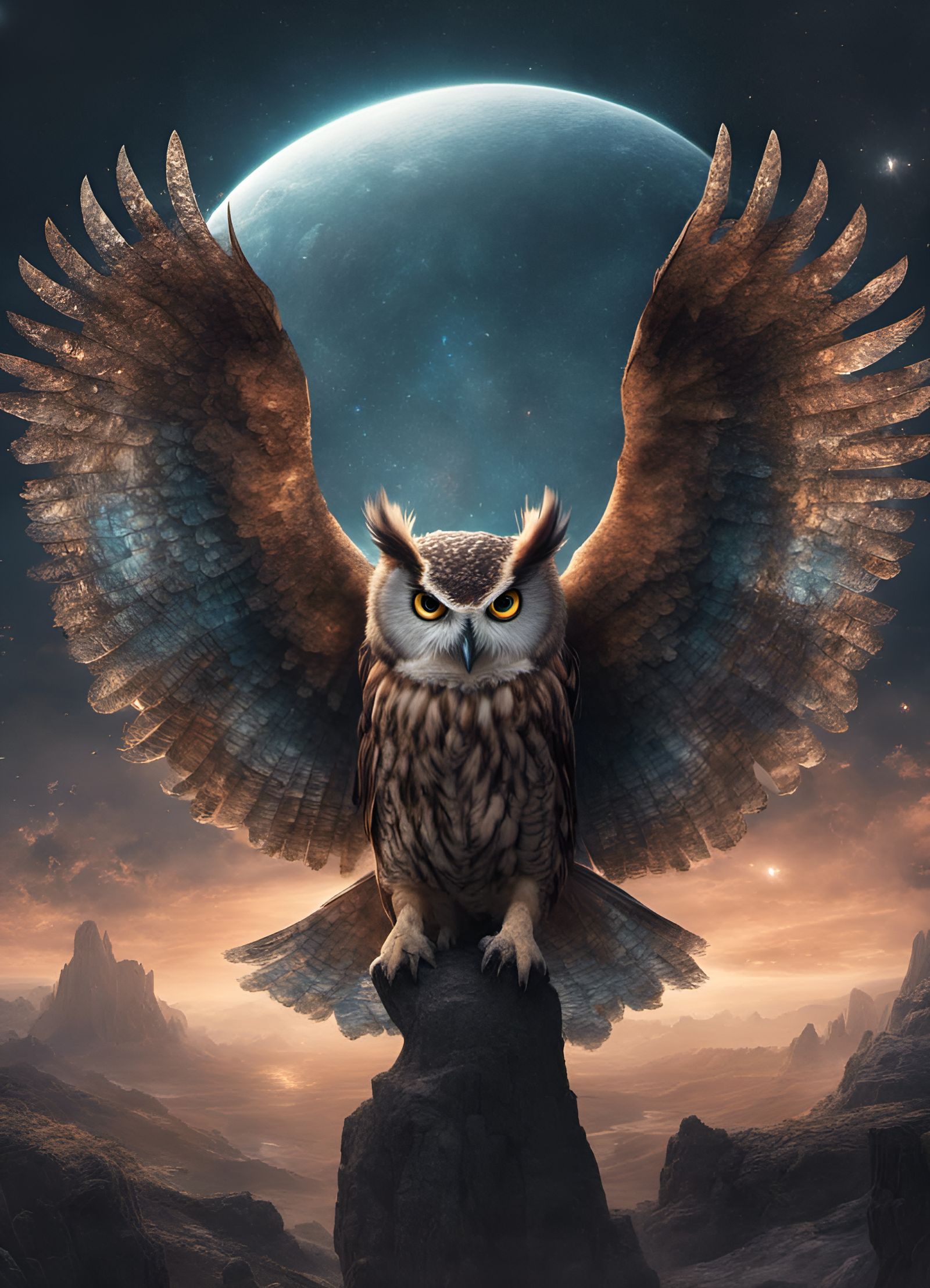 Celestial Owl 2 - AI Generated Artwork - NightCafe Creator