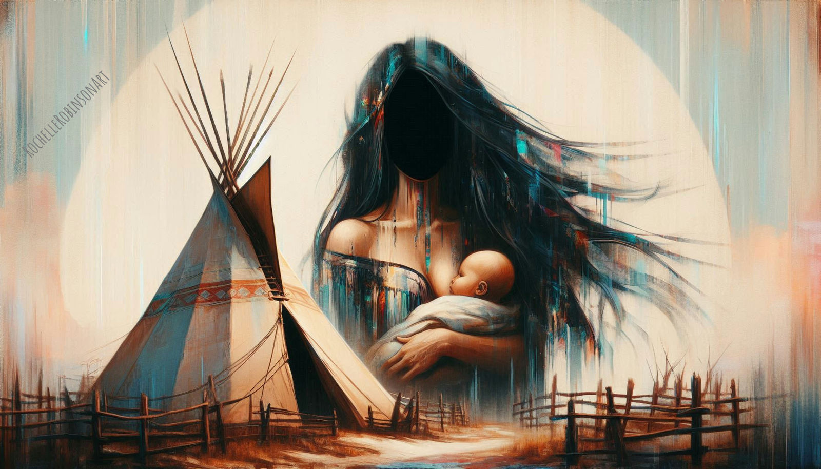 Mother and Child - Native American Art