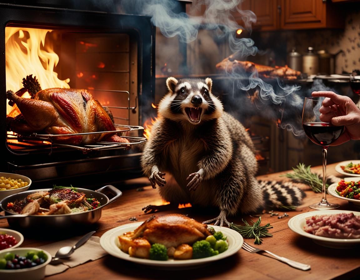 A chaotic Thanksgiving dinner  by @undefined