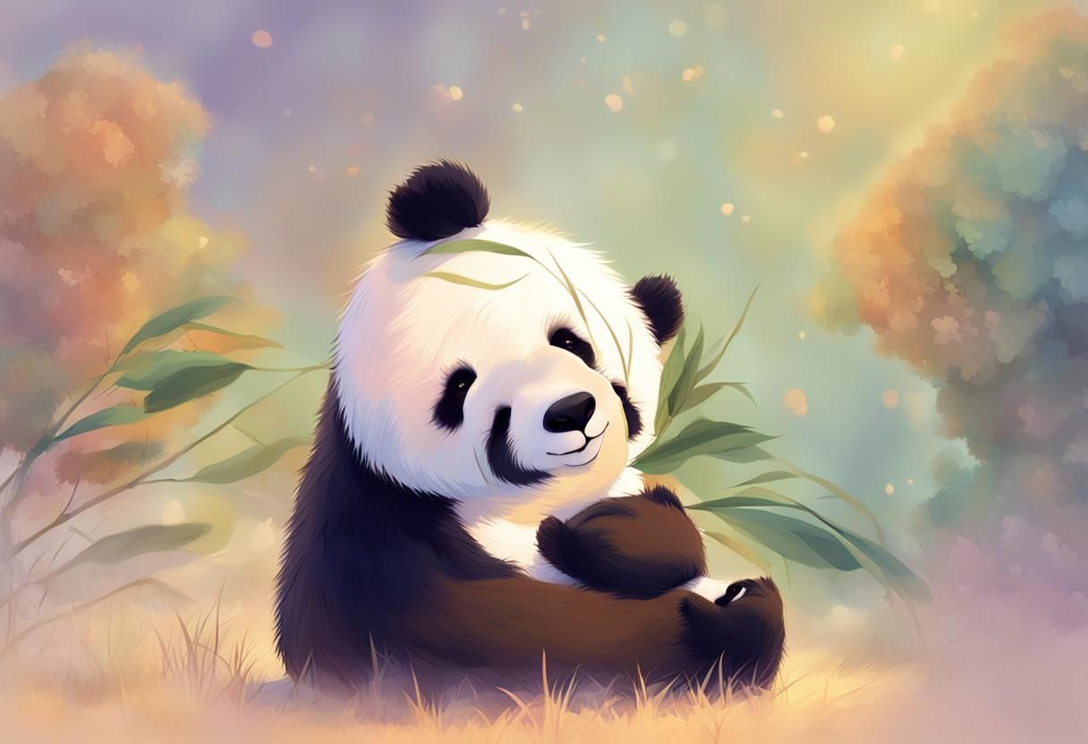 Adorable Panda Bears in Whimsical Digital Art