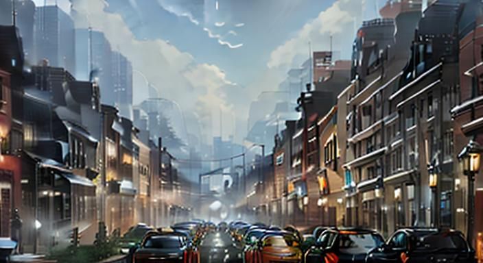 Street in style of <lora:Recreation:1.0>