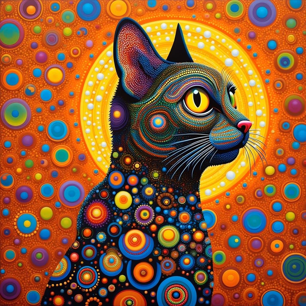 Polka Dot Art Kitty 