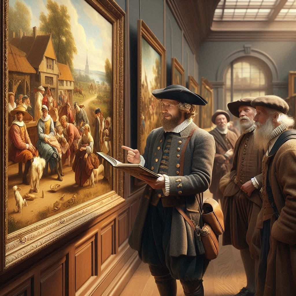 Consulting the museum guide (2)