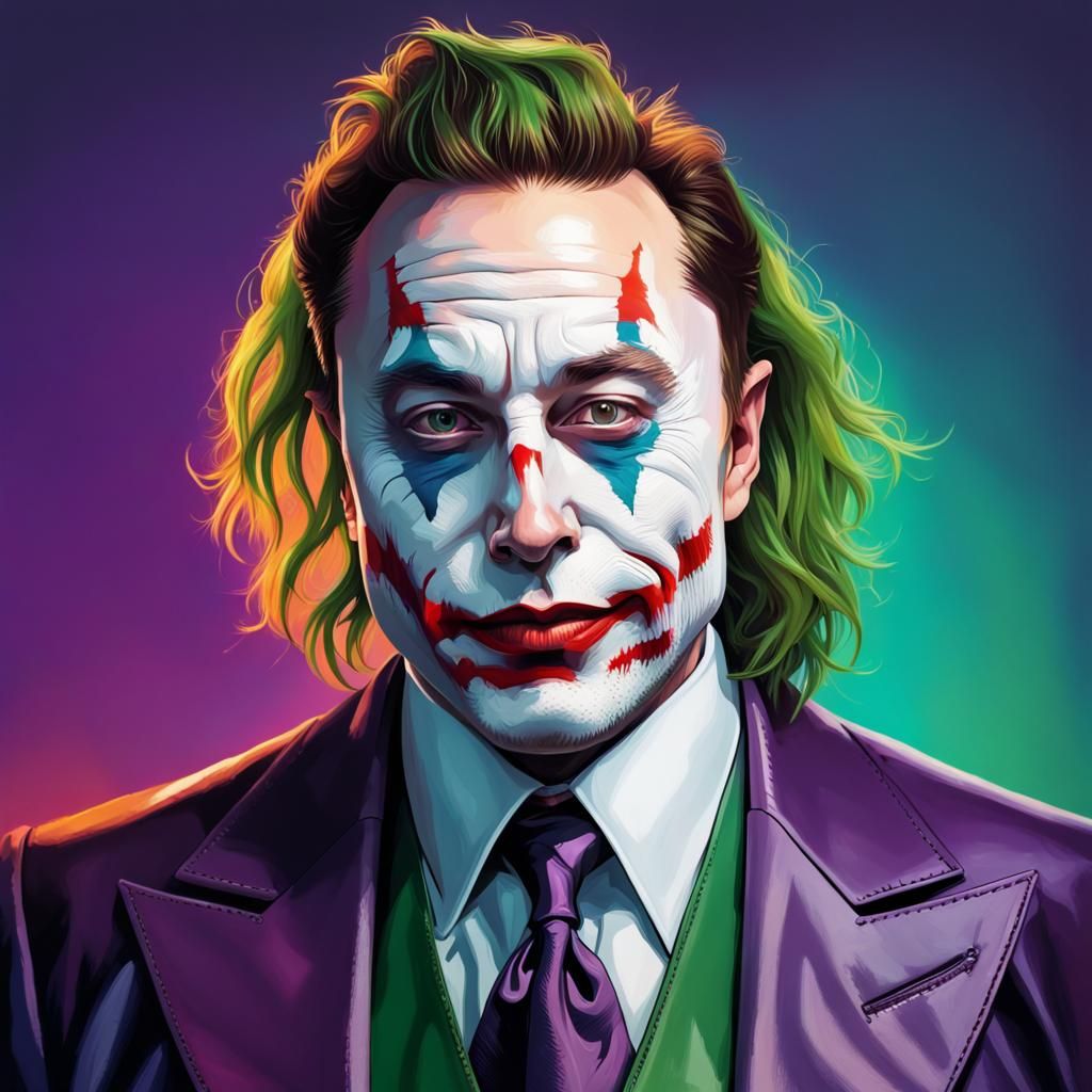 Musk as the Joker - AI Generated Artwork - NightCafe Creator