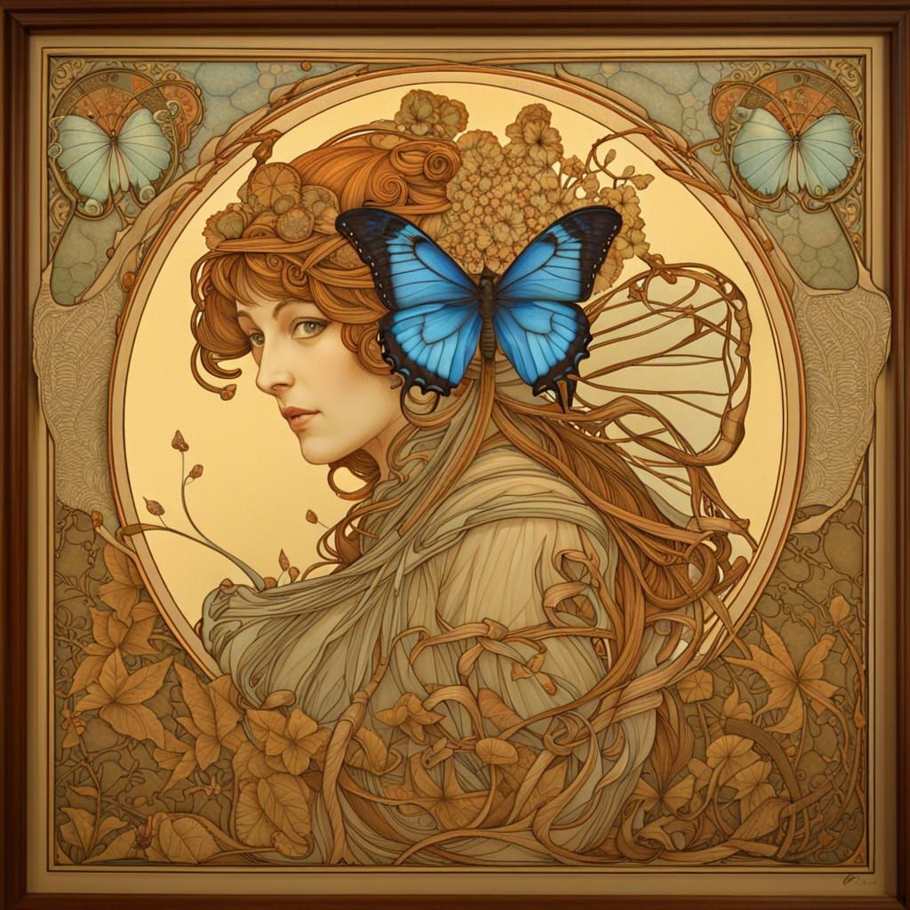 Art Nouveau butterfly AI Generated Artwork NightCafe Creator