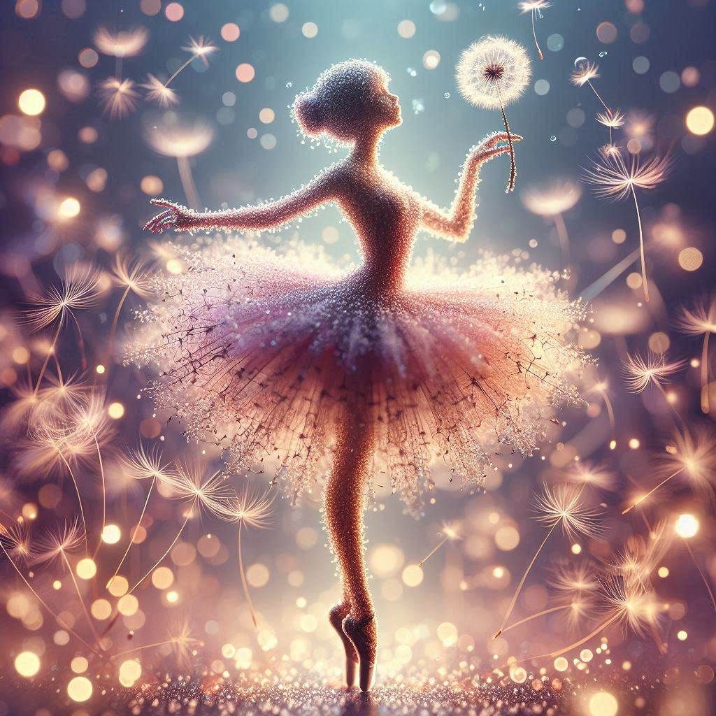 Dandelion dancer holding a Dandelion
