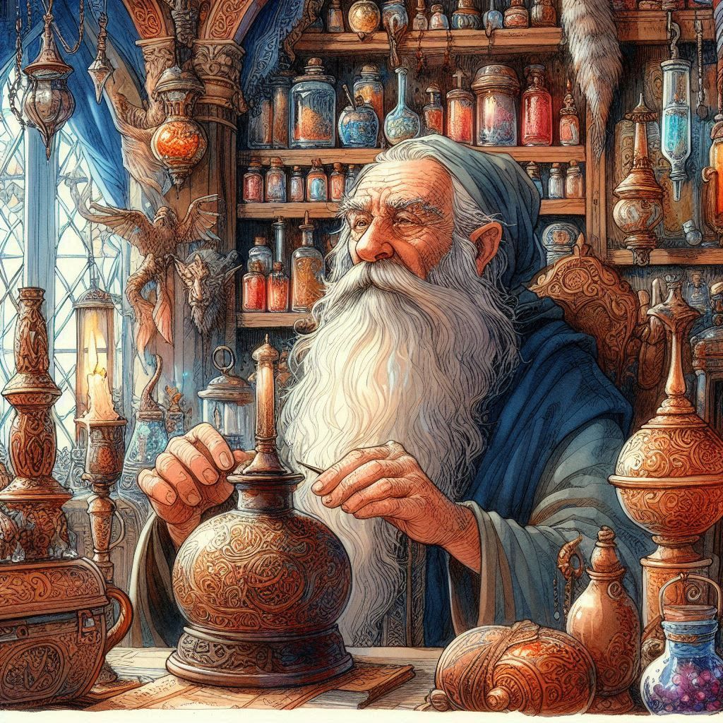 Happy old wizard