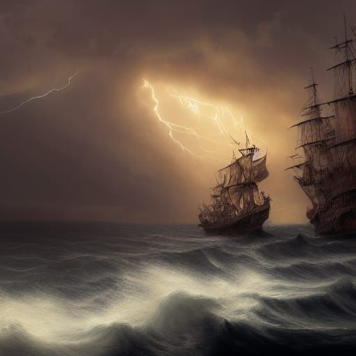 Brave sailors, Fierce seas.