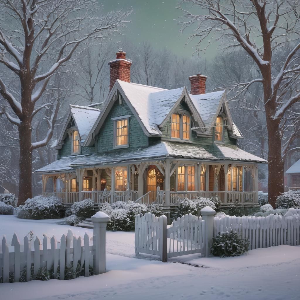 Winter Wonderland Cottage in Storybook Style